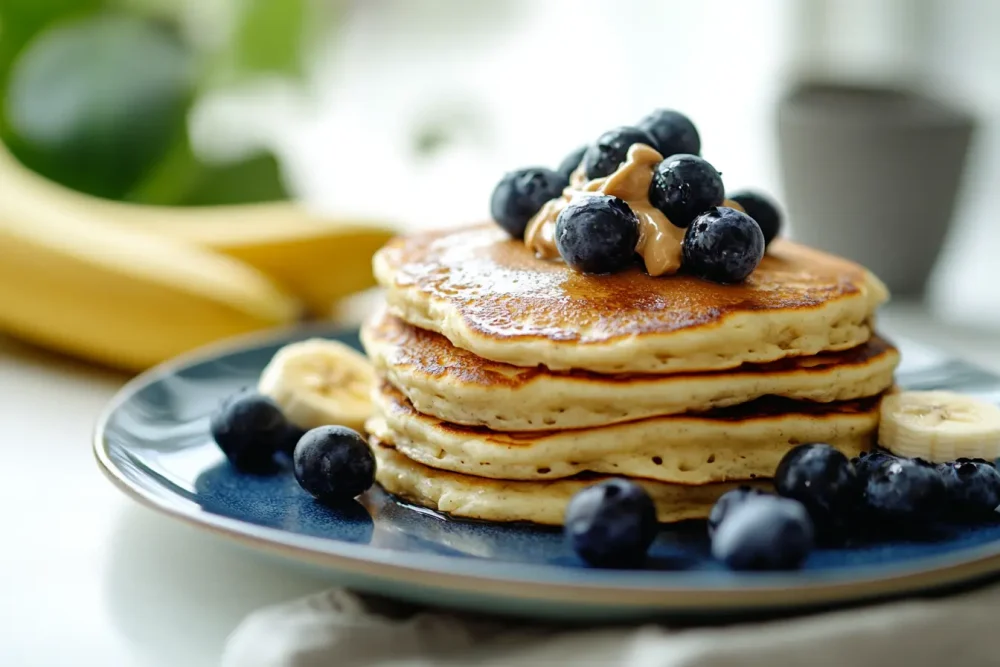 A cottage cheese pancake pale interior texture against a golden-tan crust .