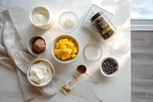 Two-step overhead view of creami recipes