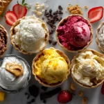 7 flavours of creami recipes served in a bowls